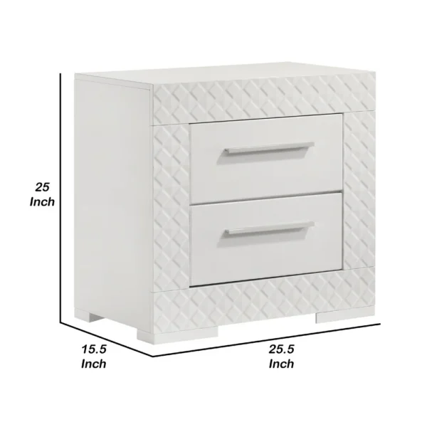 BM340987_4_aa7e577c-fb23-4691-b4e5-bb353bc58b6e Dema 2 Drawer Nightstand, High Gloss White Textured Trim