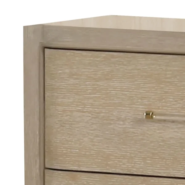 Fea Nightstand with USB Ports, 2 Drawers, Natural Oak Brown