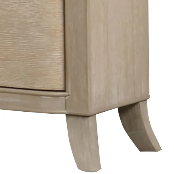 Fea Nightstand with USB Ports, 2 Drawers, Natural Oak Brown
