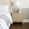 Fea Nightstand with USB Ports, 2 Drawers, Natural Oak Brown