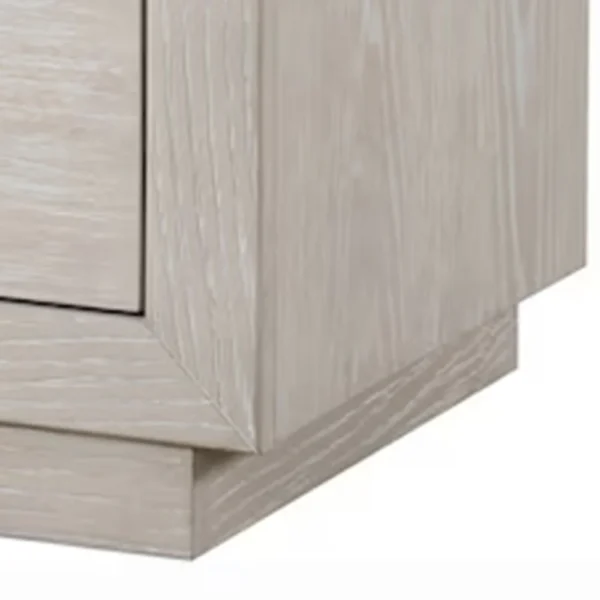 BM341001_3_12fa21bf-a4c1-4dde-bf47-21a8de01bfb7 Kexa Nightstand, USB and LED, 2 Drawers Chrome Handles, Light Gray