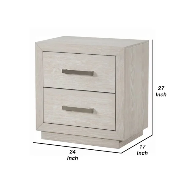 BM341001_4_66bcc088-6629-47c5-ba0f-399ba98af2ff Kexa Nightstand, USB and LED, 2 Drawers Chrome Handles, Light Gray