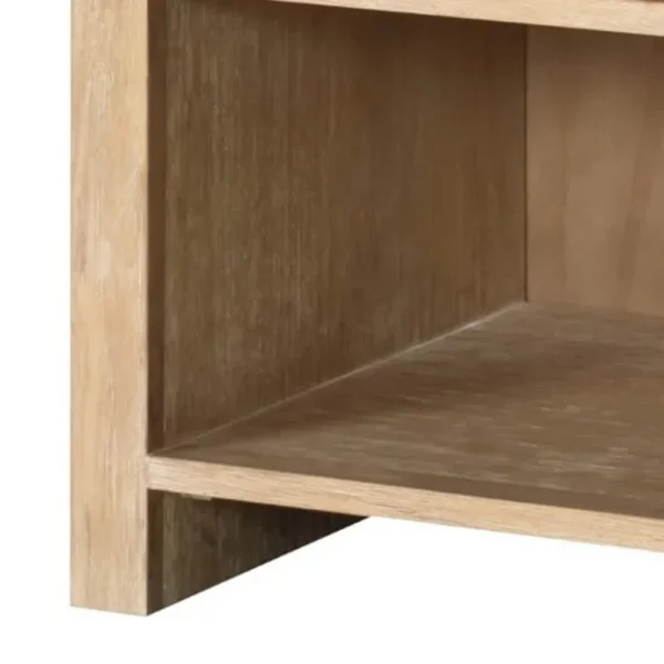 Rexa Nightstand with 1 Drawer, Metal Finger Pulls, Natural Oak Brown