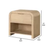 Rexa Nightstand with 1 Drawer, Metal Finger Pulls, Natural Oak Brown