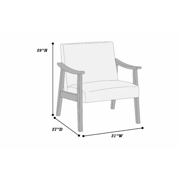 Onile Classic Accent Chair, White Wool Fabric, Wood, Foam Cushions