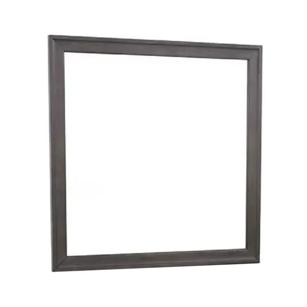 Dresser Mirror, Charcoal Gray Poplar Wood Frame, Square 40 Inch