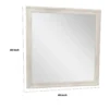 Dresser Mirror, Antique White Poplar Wood Frame, Square 40 Inch