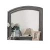 Dresser Mirror, Gray Pine Wood Frame, Farmhouse Carved Details 36x42