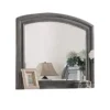 Dresser Mirror, Gray Pine Wood Frame, Farmhouse Carved Details 36x42