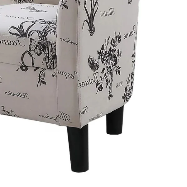 BM341031_2_ba306445-4a98-4bd6-ae56-702aca4adcd3 Beua 2pc Accent Chair and Ottoman Set, White and Black Script Print