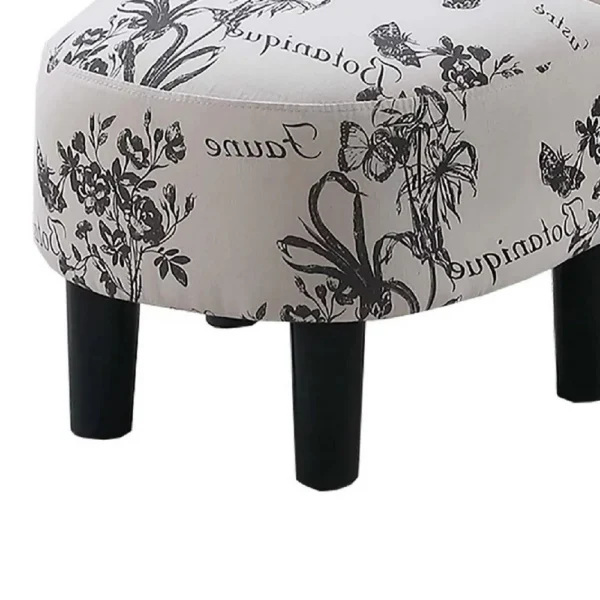 BM341031_3_15d84765-7711-4aa2-a7df-4679b30f35aa Beua 2pc Accent Chair and Ottoman Set, White and Black Script Print