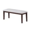 BM341035_1_655546bf-5669-4a21-9832-2cd148e41424 Dining Bench, White Fabric Walnut Brown Rubberwood, 46 Inch Foam Seat