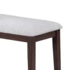 BM341035_2_19898b99-2569-4d5b-9dca-d56376ef9c62 Dining Bench, White Fabric Walnut Brown Rubberwood, 46 Inch Foam Seat