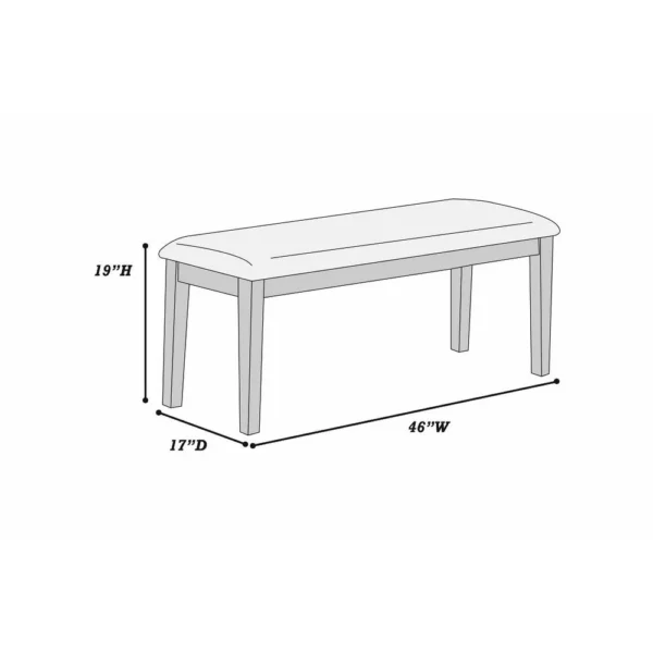 BM341035_4_cf923a96-4a45-4b21-94f9-33961d5388b8 Dining Bench, White Fabric Walnut Brown Rubberwood, 46 Inch Foam Seat