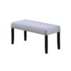 Arun Dining Bench, 41 Inch Charcoal Gray Fabric, Black Rubberwood