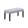 Arun Dining Bench, 41 Inch Charcoal Gray Fabric, Black Rubberwood