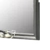 Modern Dresser Mirror, Dark Gray, Square 38 Inch Solid Wood Frame