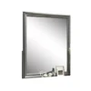 Modern Dresser Mirror, Dark Gray, Square 38 Inch Solid Wood Frame