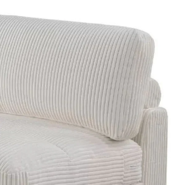 Nolan Armless Modular Chair with Square Frame, Plush Beige Corduroy