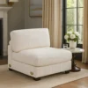 Nolan Armless Modular Chair with Square Frame, Plush Beige Corduroy