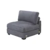 Nolan Armless Modular Chair with Square Frame, Dark Gray Corduroy