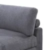 Nolan Armless Modular Chair with Square Frame, Dark Gray Corduroy