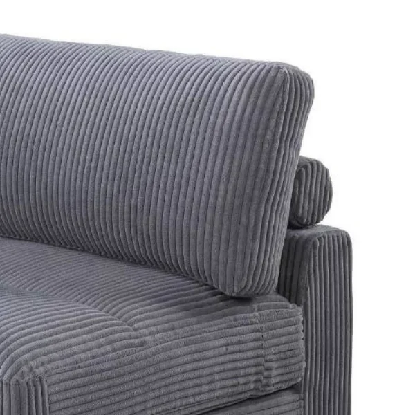 Nolan Armless Modular Chair with Square Frame, Dark Gray Corduroy