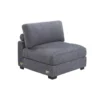 Nolan Armless Modular Chair with Square Frame, Dark Gray Corduroy