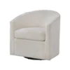 Celina Swivel Chair with Barrel Style Curved Back, Beige Corduroy