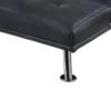 Gary Convertible Sofa with Fold-Down Table, Metal, Black Faux Leather