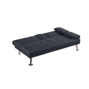 BM341061_1_195a3128-87b1-4540-8f28-e44a82a33775 Gary Convertible Sofa with Fold-Down Table, Metal Legs, Black Fabric