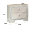 Athon Nightstand with 2 Drawers, Built-In Charging Port, Ivory Wood