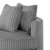 Tamara Round Swivel Chair with 2 Back Cushions, Gray Corduroy Fabric
