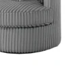 Tamara Round Swivel Chair with 2 Back Cushions, Gray Corduroy Fabric