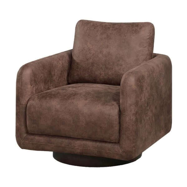BM341126_1_6a7b2cc4-cc17-40b5-8147-91409c880ba4 Wade Swivel Armchair, Square Frame, Walnut Brown Faux Leather