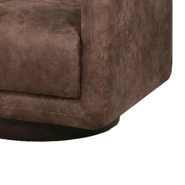 BM341126_3_fada2fc1-bb88-4ea4-b759-0043725142d9 Wade Swivel Armchair, Square Frame, Walnut Brown Faux Leather