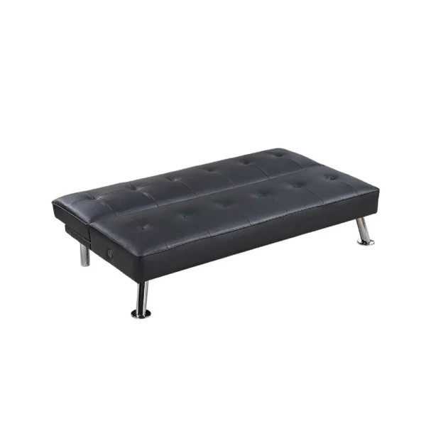 BM341128_1_210cf720-d6cd-4db1-9edf-ba9254571ba4 Milana Convertible Sofa Bed, USB Port, Black Faux Leather, 66 Inch