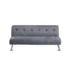 Milana Convertible Sofa Bed, USB Port, Blue Gray Fabric, 66 Inch