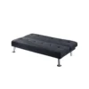 Milana Convertible Sofa Bed, USB Port, Black Fabric, 66 Inch
