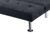 Milana Convertible Sofa Bed, USB Port, Black Fabric, 66 Inch