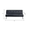 Milana Convertible Sofa Bed, USB Port, Black Fabric, 66 Inch