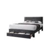 Daisy Full Bed w Drawer, Charcoal Gray Corduroy Upholstery, Foam