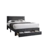 Daisy Full Bed w Drawer, Charcoal Gray Corduroy Upholstery, Foam