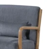 Jerime Accent Chair, Dark Gray Corduroy Fabric, 1 Pillow, Brown Wood