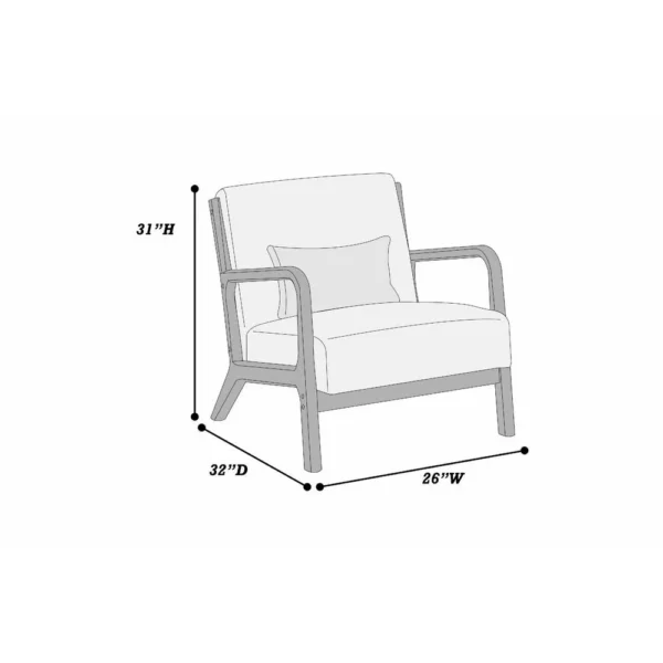 Jerime Accent Chair, Dark Gray Corduroy Fabric, 1 Pillow, Brown Wood