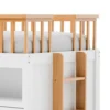 BM342275_2 Lexo Twin Bookcase Bunk Bed w Trundle and Ladder, White & Natural Oak