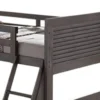 BM342278_2 Wexo Twin over Full Bunk Bed, Charcoal Brown Slat Design and Ladder