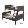 BM342278_4 Wexo Twin over Full Bunk Bed, Charcoal Brown Slat Design and Ladder