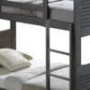 BM342279_1 Wexo Twin over Twin Bunk Bed, Charcoal Brown Slat Design and Ladder