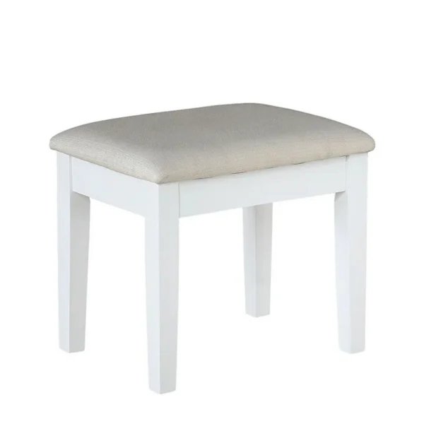 BM342298_2 Texo 3pc White Vanity Table Set with LED Mirror and Beige Padded Stool